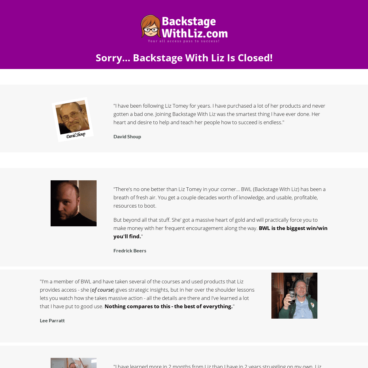 A complete backup of backstagewithliz.com