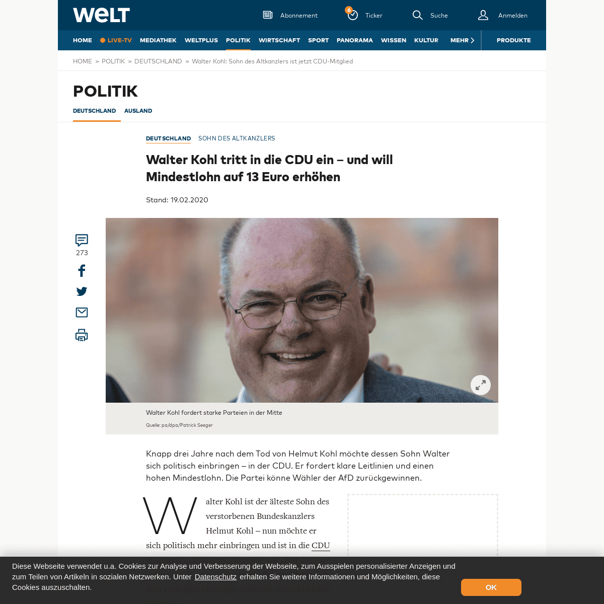 A complete backup of www.welt.de/politik/deutschland/article205992055/Walter-Kohl-Sohn-des-Altkanzlers-ist-jetzt-CDU-Mitglied.ht