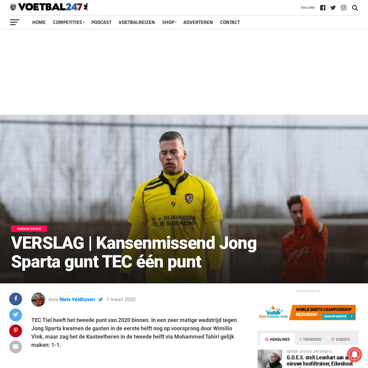 A complete backup of www.voetbal247.nl/verslag-kansenmissend-jong-sparta-gunt-tec-eerste-punt/