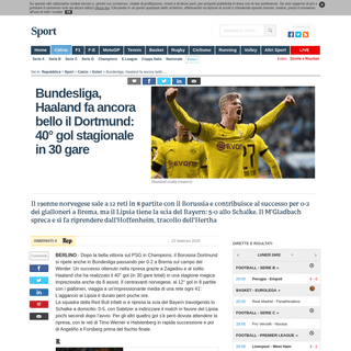 A complete backup of www.repubblica.it/sport/calcio/esteri/2020/02/22/news/bundesliga_haaland_fa_ancora_bello_il_dortmund_40_gol