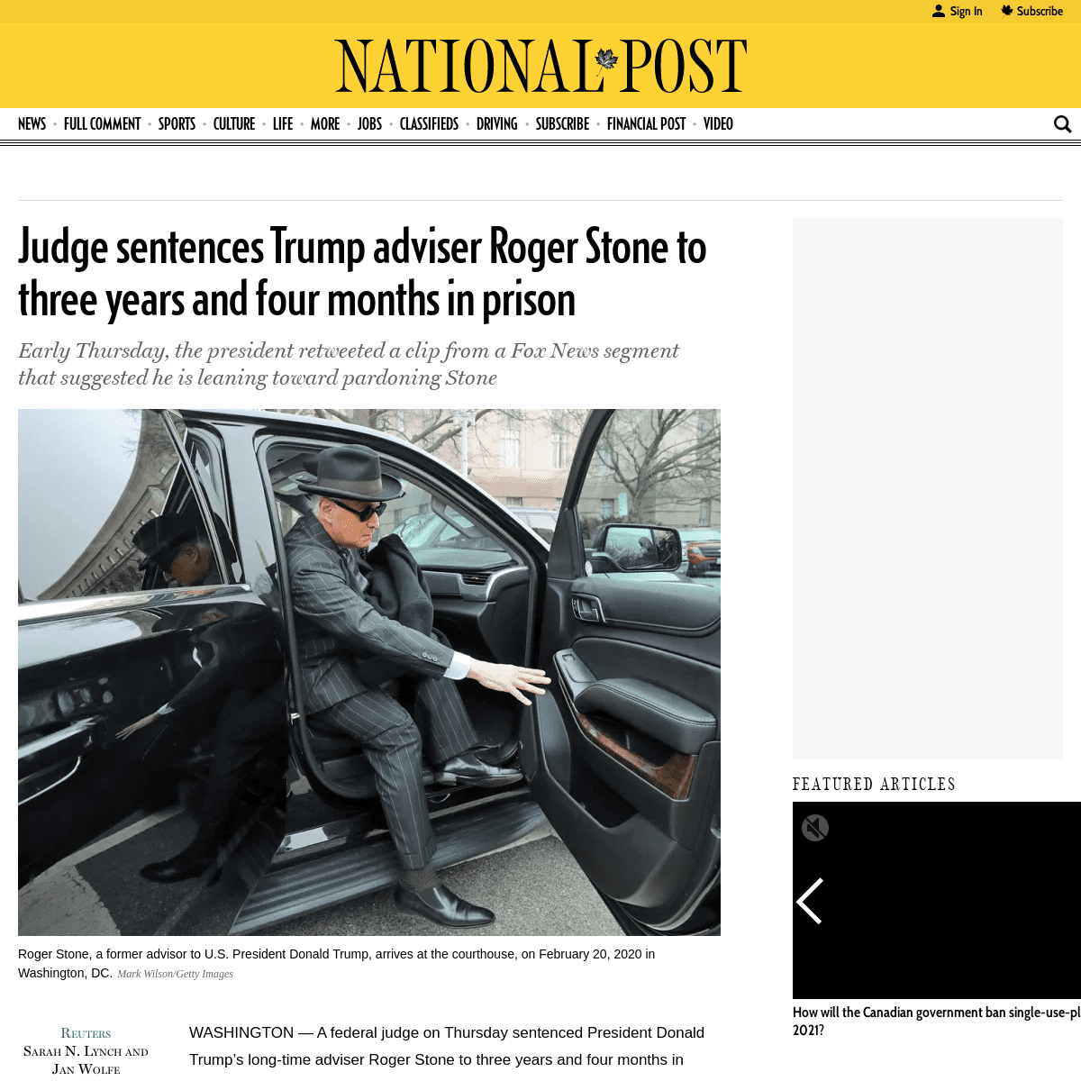 A complete backup of nationalpost.com/news/world/trump-adviser-stone-to-be-sentenced-in-case-that-has-roiled-washington