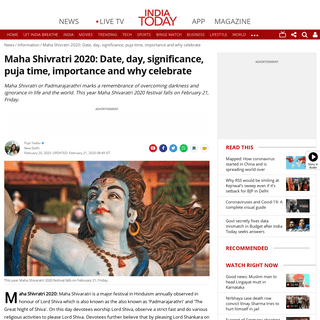 A complete backup of www.indiatoday.in/information/story/maha-shivratri-2020-date-day-significance-puja-time-importance-and-why-