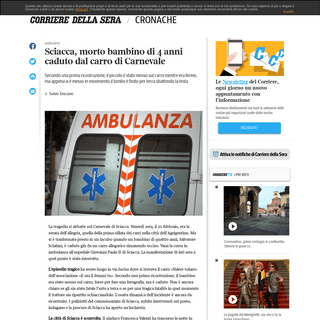 A complete backup of www.corriere.it/cronache/20_febbraio_22/sciacca-morto-bimbo-4-anni-caduto-carro-carnevale-921be10e-54fe-11e