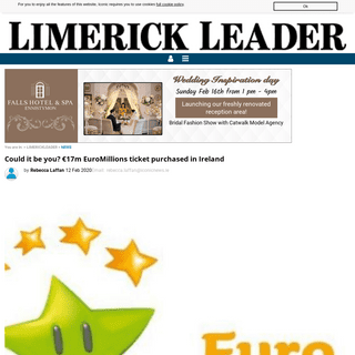 A complete backup of www.limerickleader.ie/news/home/516788/could-it-be-you-17m-euromillions-ticket-purchased-in-ireland.html