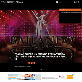 A complete backup of www.t13.cl/noticia/tendencias/bailando-sueno-fecha-y-hora-del-debut-nuevo-programa-canal-13