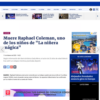 A complete backup of www.diariolasamericas.com/cultura/muere-raphael-coleman-uno-los-ninos-la-ninera-magica-n4192820