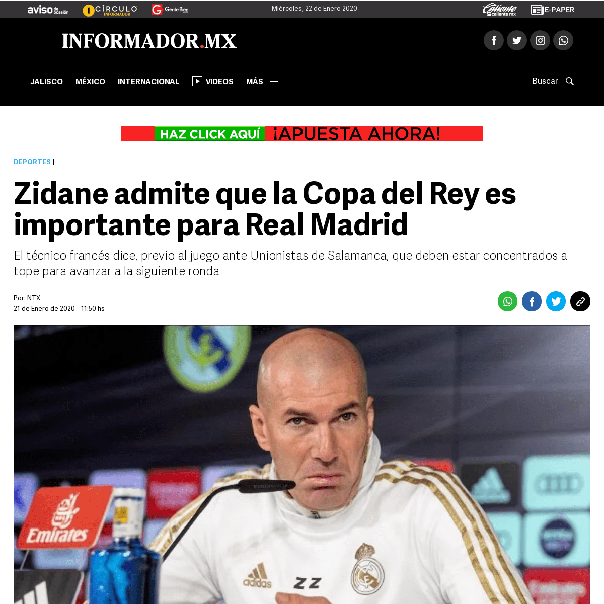 A complete backup of www.informador.mx/deportes/Zidane-admite-que-la-Copa-del-Rey-es-importante-para-Real-Madrid-20200121-0074.h