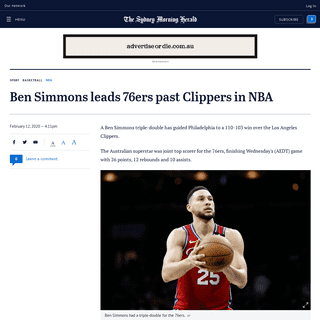 A complete backup of www.smh.com.au/sport/basketball/ben-simmons-leads-76ers-past-clippers-in-nba-20200212-p5406d.html