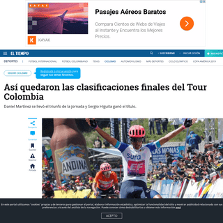 A complete backup of www.eltiempo.com/deportes/ciclismo/clasificaciones-etapa-6-y-general-tour-colombia-2020-462770