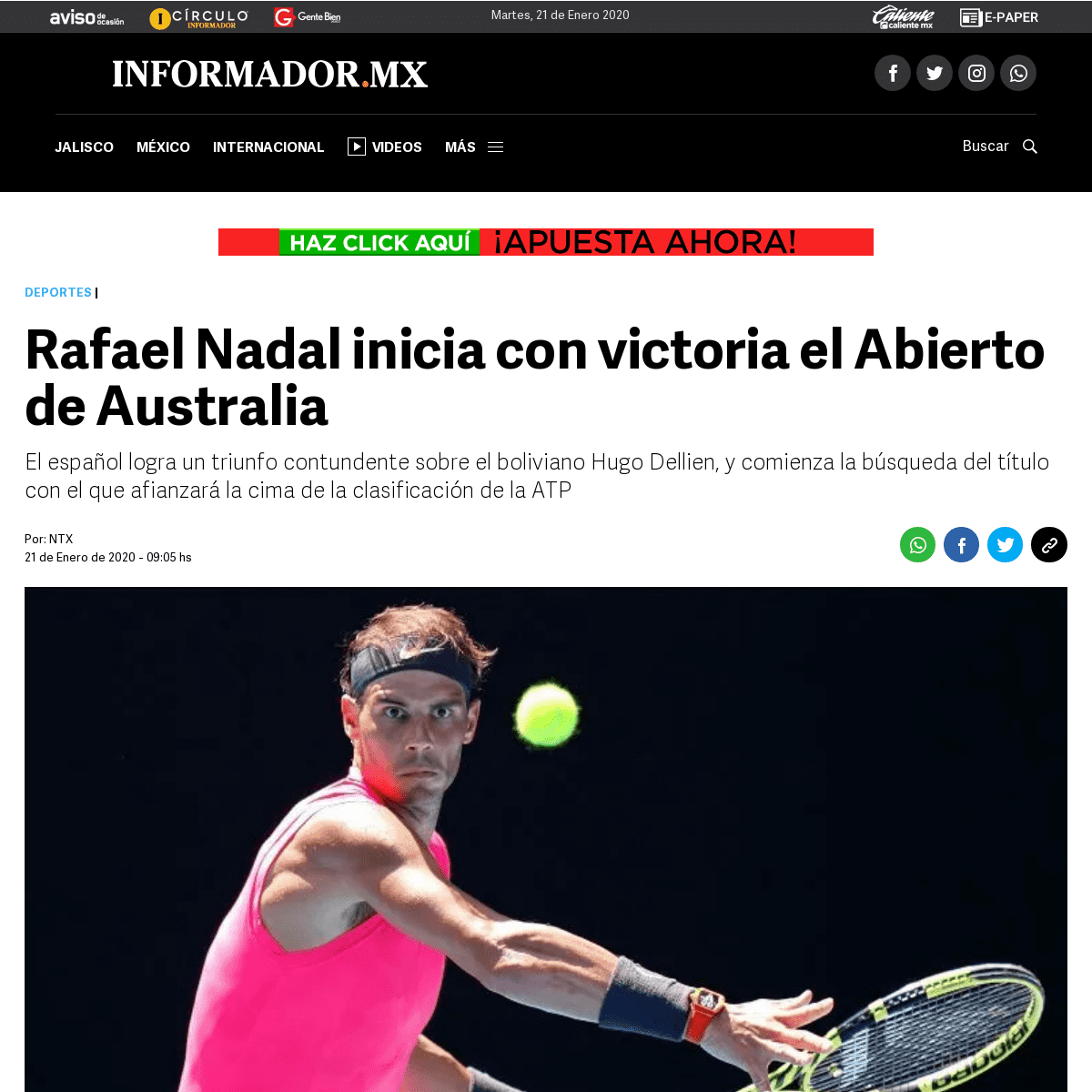 A complete backup of www.informador.mx/deportes/Rafael-Nadal-inicia-con-victoria-el-Abierto-de-Australia-20200121-0052.html