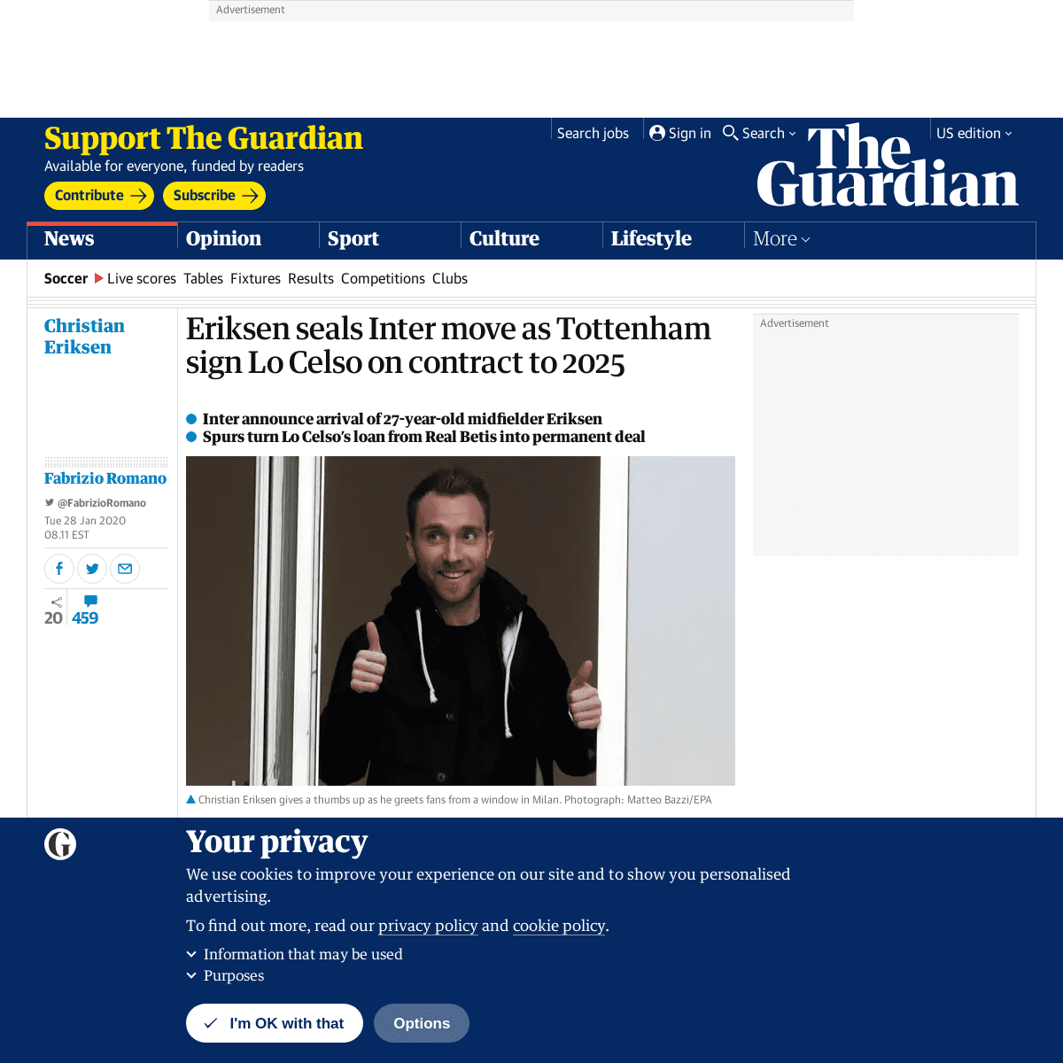 A complete backup of www.theguardian.com/football/2020/jan/28/christian-eriksen-completes-move-from-tottenham-to-internazionale-