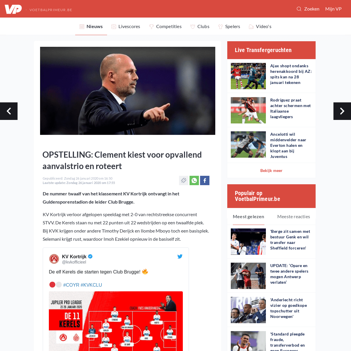 A complete backup of www.voetbalprimeur.be/nieuws/913624/opstelling-kvk-club-brugge.html