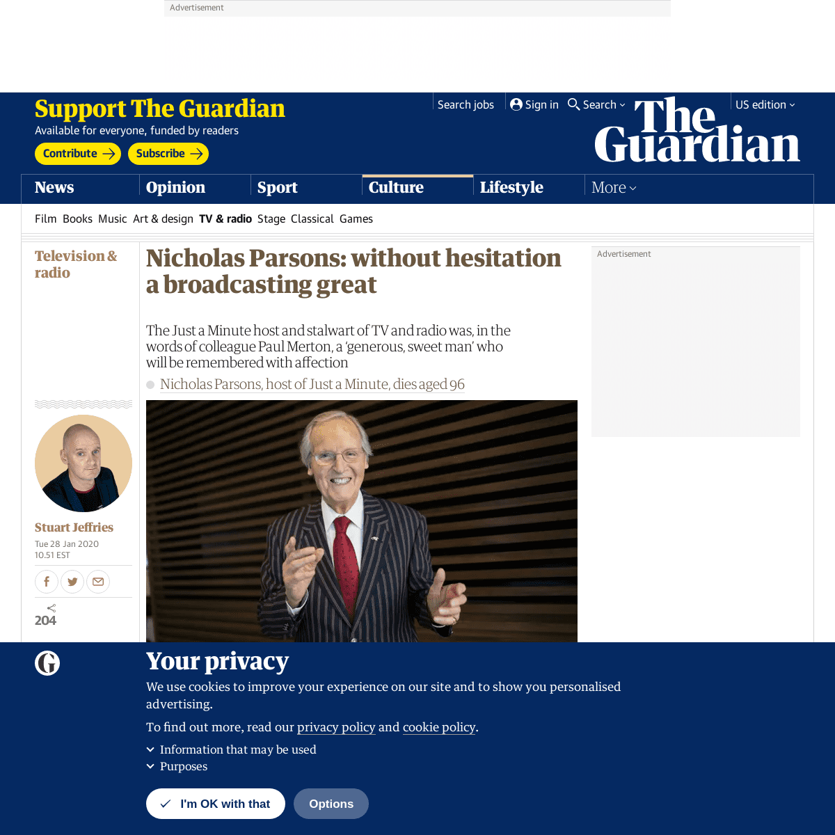 A complete backup of www.theguardian.com/tv-and-radio/2020/jan/28/nicholas-parsons-broadcasting-great