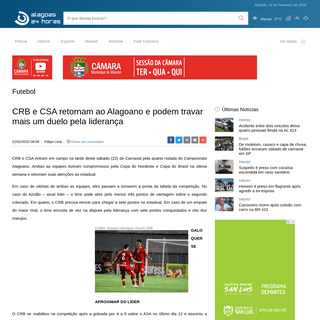 A complete backup of www.alagoas24horas.com.br/1274027/crb-e-csa-retornam-ao-alagoano-e-podem-travar-mais-um-duelo-pela-lideranc