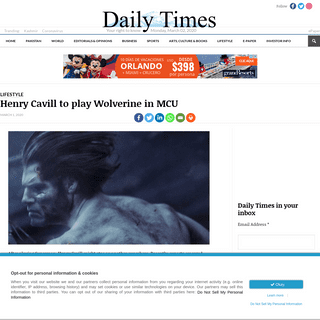A complete backup of dailytimes.com.pk/567872/henry-cavill-to-play-wolverine-in-mcu/