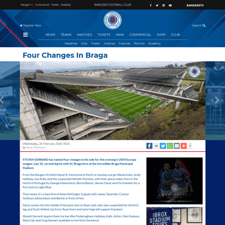 A complete backup of rangers.co.uk/news/headlines/four-changes-in-braga/