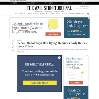 A complete backup of www.wsj.com/articles/bernie-madoff-says-hes-dying-requests-early-release-from-prison-11580945272