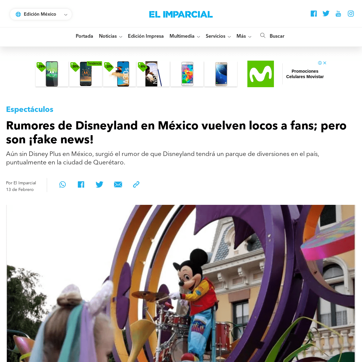A complete backup of www.elimparcial.com/espectaculos/Rumores-de-Disneyland-en-Mexico-vuelven-locos-a-fans-pero-son-fakes-news-2