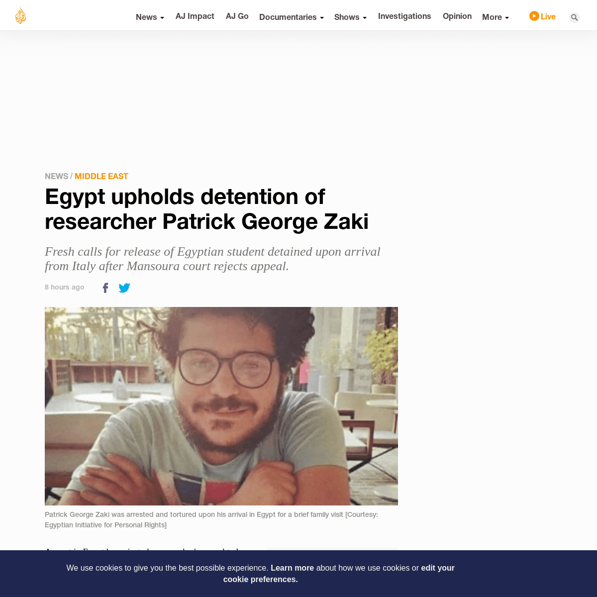 A complete backup of www.aljazeera.com/news/2020/02/egypt-upholds-detention-researcher-patrick-george-zaki-200215165208767.html