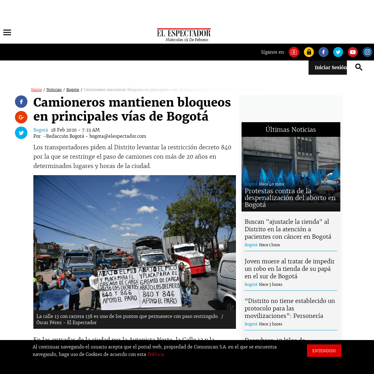 A complete backup of www.elespectador.com/noticias/bogota/camioneros-mantienen-bloqueos-en-principales-vias-de-bogota-articulo-9