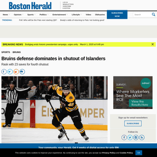 A complete backup of www.bostonherald.com/2020/02/29/bruins-defense-dominates-in-win-over-islanders/
