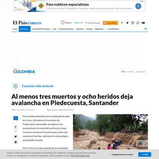 A complete backup of www.elpais.com.co/colombia/al-menos-tres-muertos-y-ocho-heridos-deja-avalancha-en-piedecuesta-santander.htm