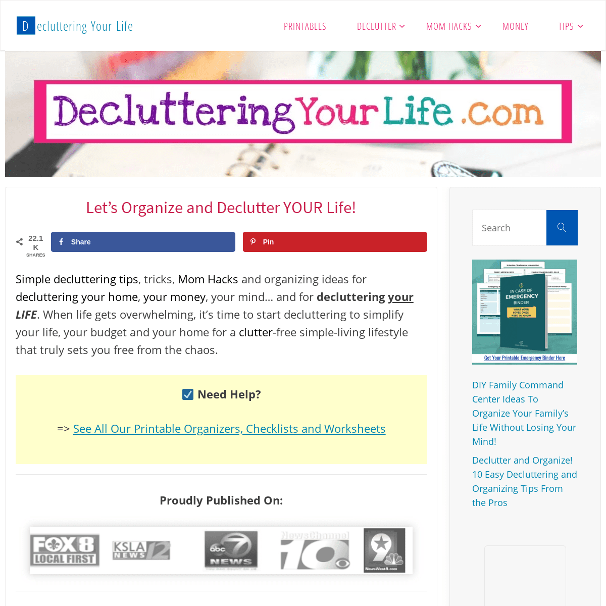 A complete backup of declutteringyourlife.com