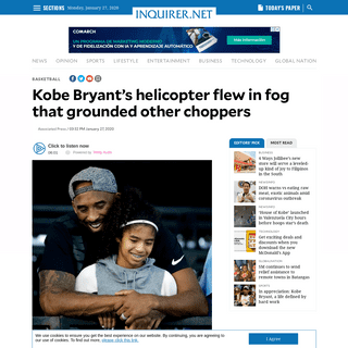 A complete backup of sports.inquirer.net/383507/kobe-bryants-helicopter-flew-in-fog-that-grounded-other-choppers