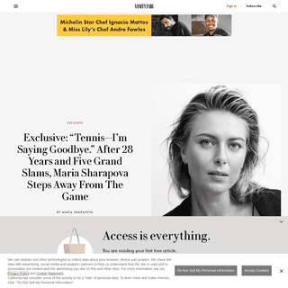 A complete backup of www.vanityfair.com/style/2020/02/maria-sharapova-steps-away-from-the-game