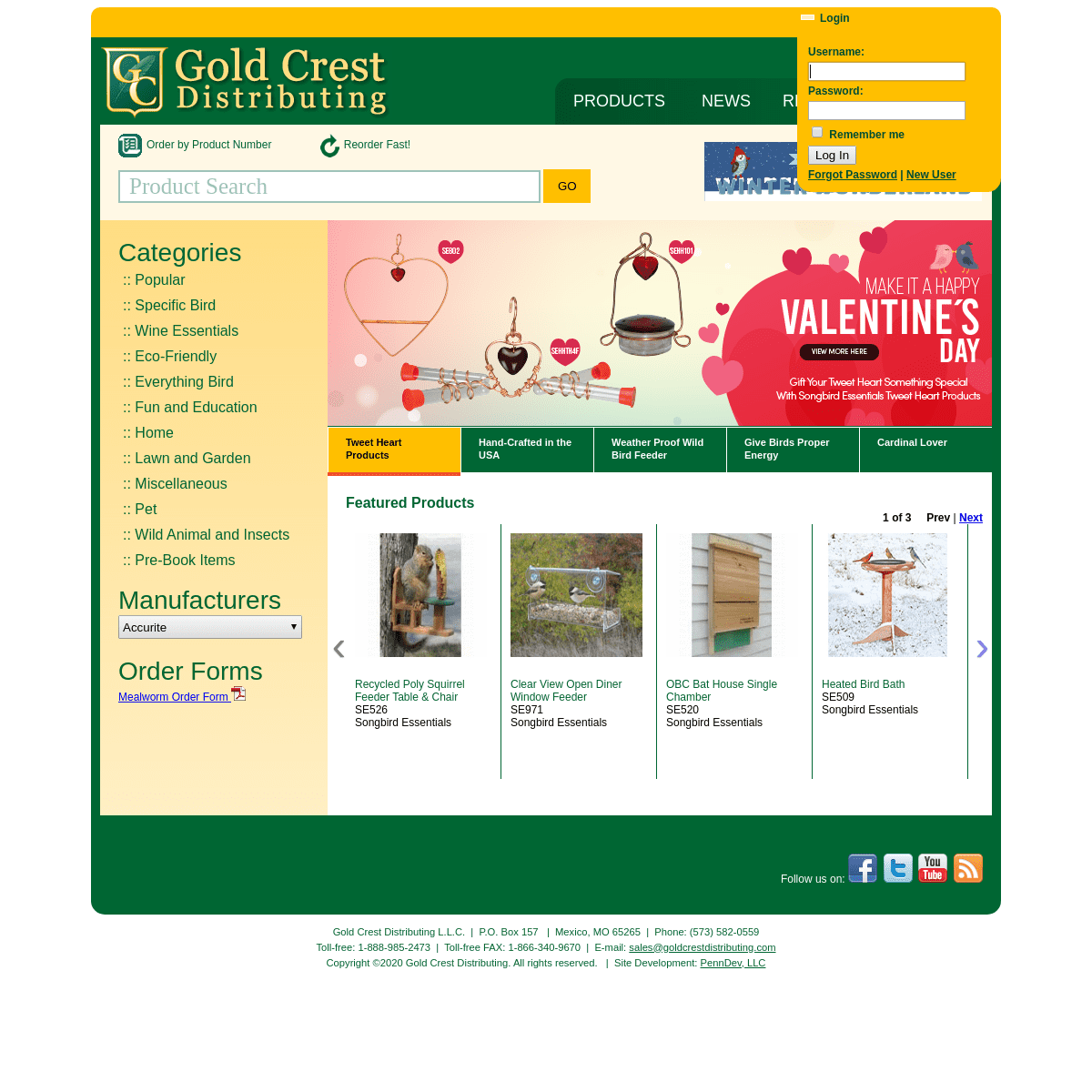 A complete backup of goldcrestdistributing.com