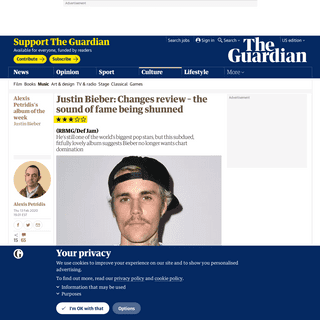 A complete backup of www.theguardian.com/music/2020/feb/14/justin-bieber-changes-review