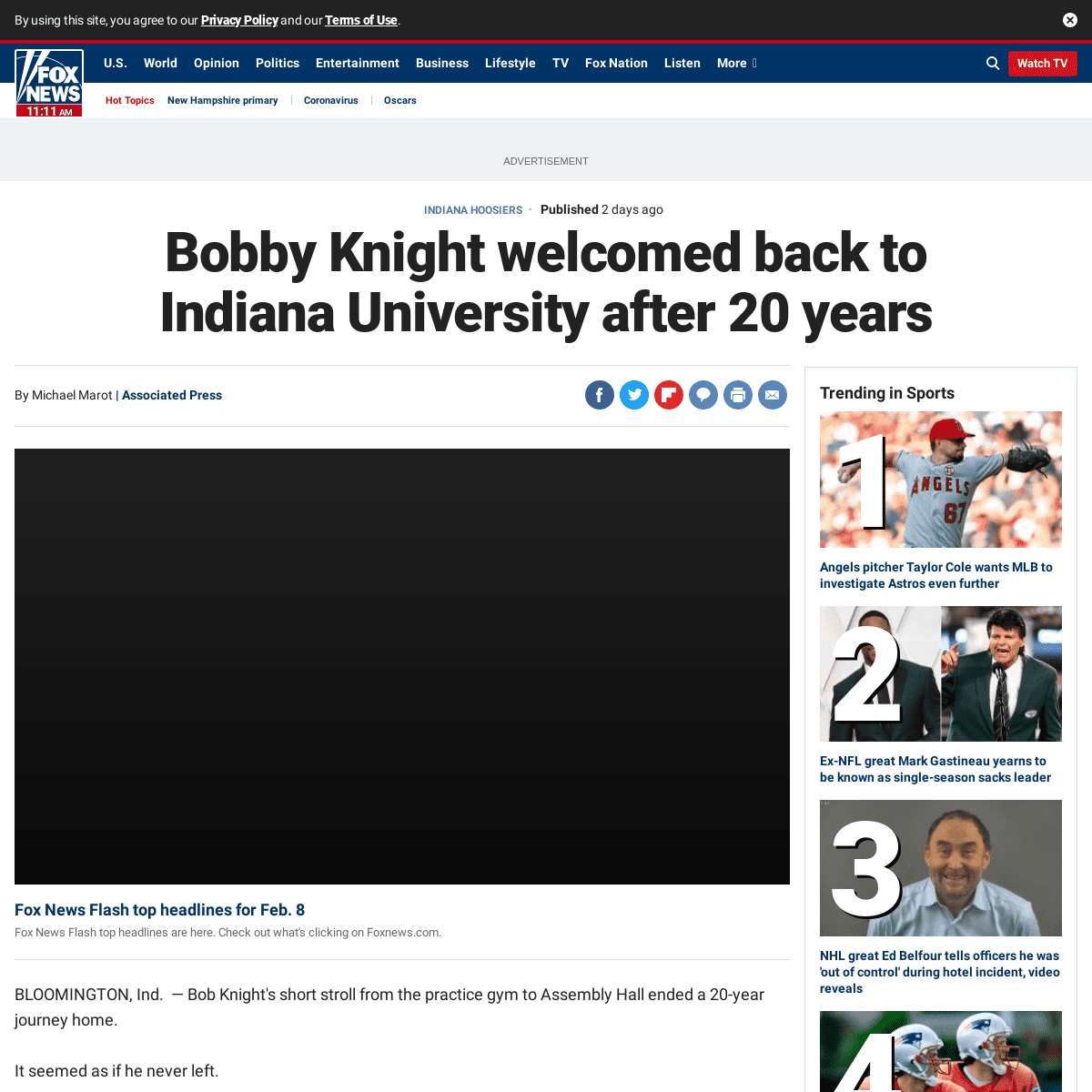 A complete backup of www.foxnews.com/sports/bobby-knight-welcomed-back-at-indiana-after-20-years