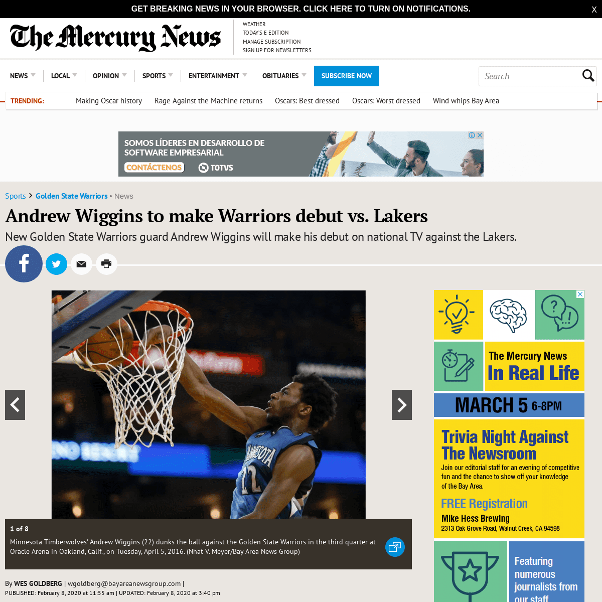 A complete backup of www.mercurynews.com/andrew-wiggins-to-make-warriors-debut-vs-lakers