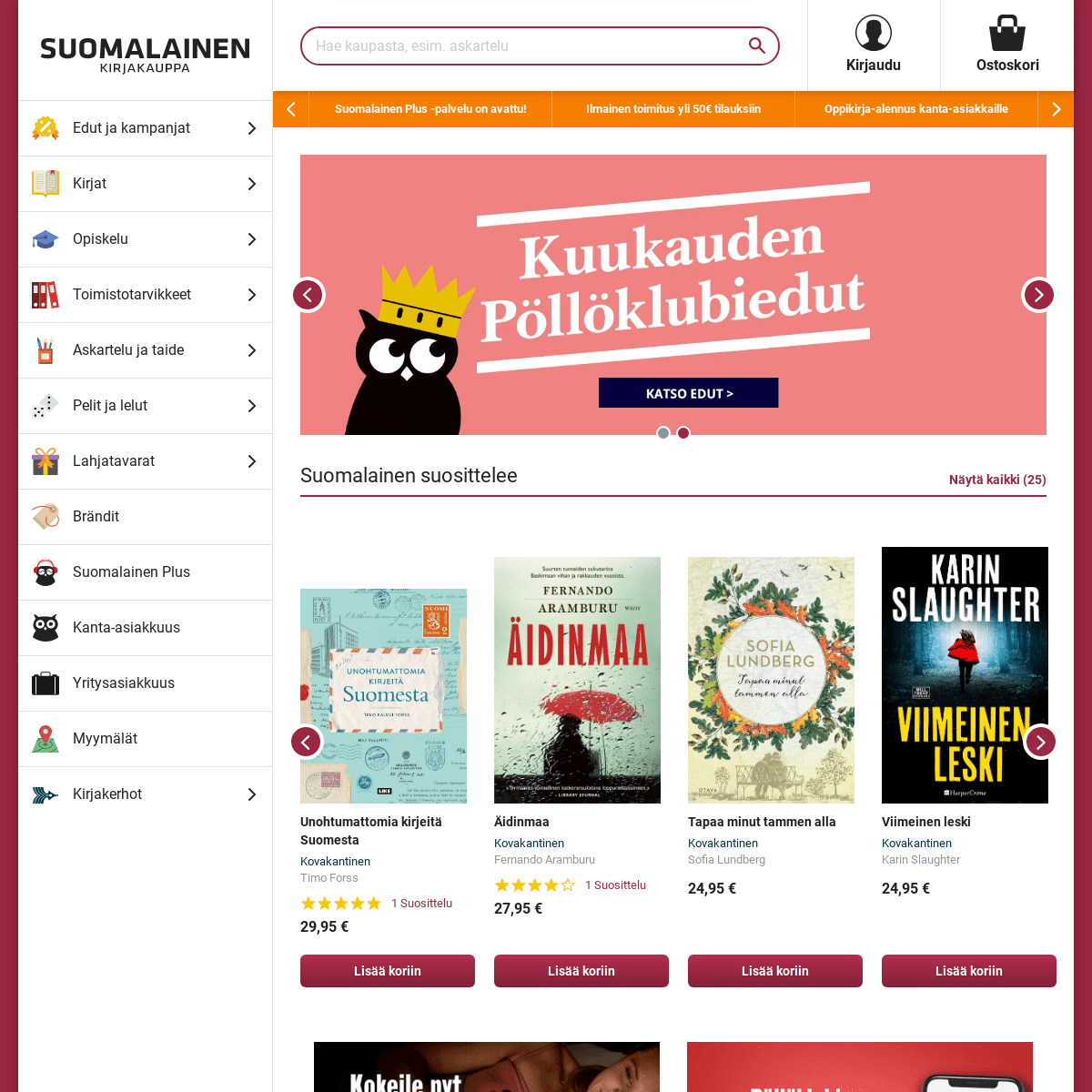 Suomalainen Kirjakauppa â€“  - Archived 2023-03-08