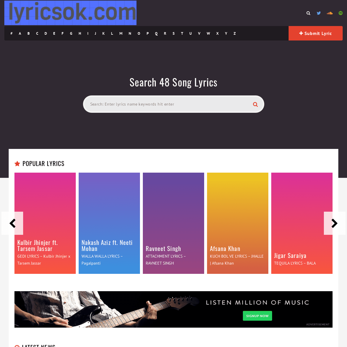 A complete backup of lyricsok.com