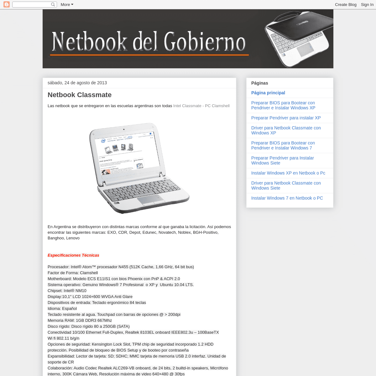Depot Netbook Gobierno Drivers