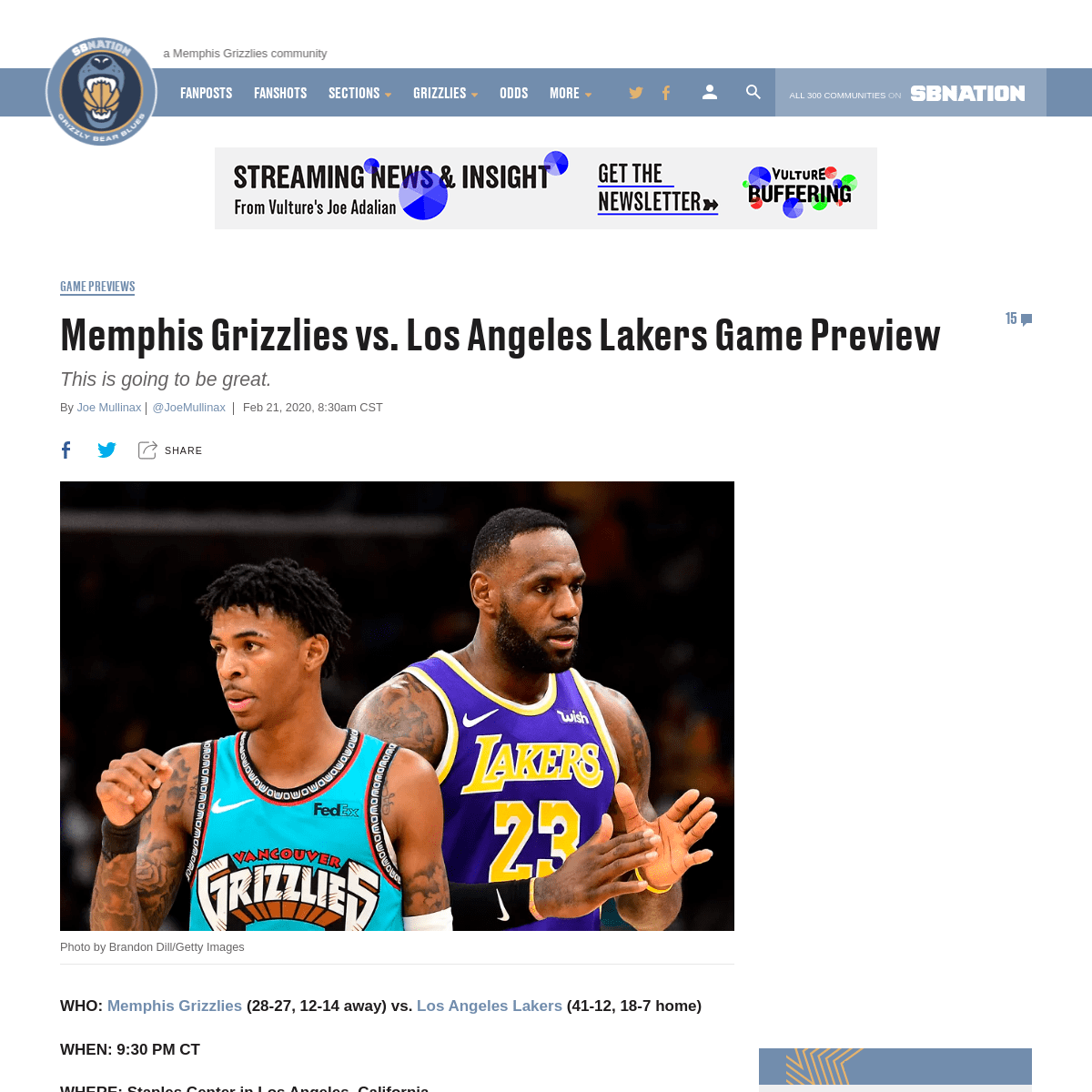 A complete backup of www.grizzlybearblues.com/2020/2/21/21146837/memphis-grizzlies-vs-los-angeles-lakers-game-preview-nba-start-