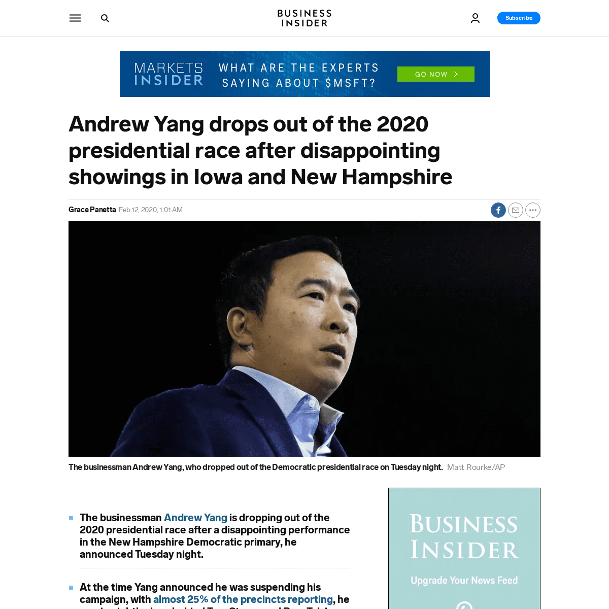 A complete backup of www.businessinsider.com/andrew-yang-drops-out-of-presidential-race-after-new-hampshire-2020-2