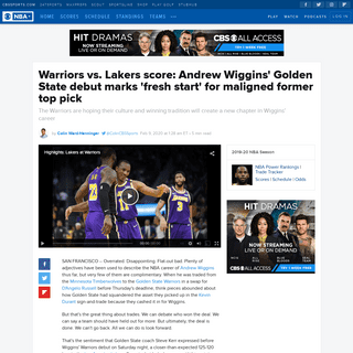 A complete backup of www.cbssports.com/nba/news/warriors-vs-lakers-score-andrew-wiggins-golden-state-debut-marks-fresh-start-for