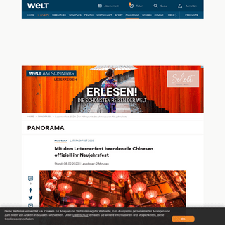 A complete backup of www.welt.de/vermischtes/article205698055/Laternenfest-2020-Der-Hoehepunkt-des-chinesischen-Neujahrsfests.ht