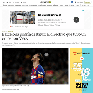 A complete backup of mundod.lavoz.com.ar/futbol/barcelona-podria-destituir-al-directivo-que-tuvo-un-cruce-con-messi