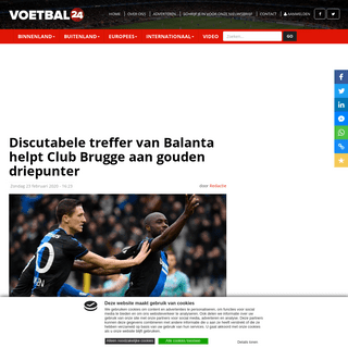 A complete backup of www.voetbal24.be/news/59171/discutabele-treffer-van-balanta-helpt-club-brugge-aan-gouden-driepunter