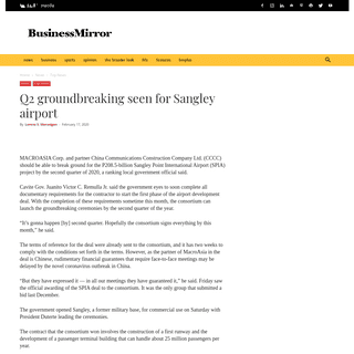 A complete backup of businessmirror.com.ph/2020/02/17/q2-groundbreaking-seen-for-sangley-airport/