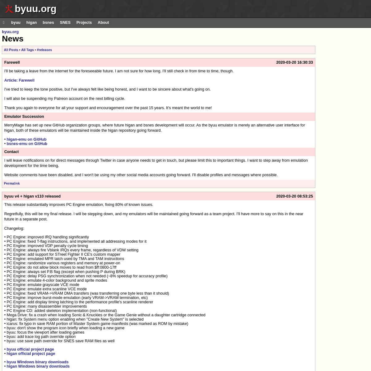 A complete backup of byuu.org