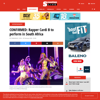 A complete backup of www.sowetanlive.co.za/entertainment/2020-02-20-confirmed-rapper-cardi-b-to-perform-in-south-africa/
