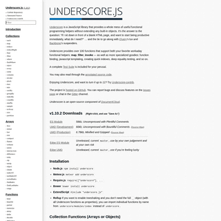 A complete backup of underscorejs.org