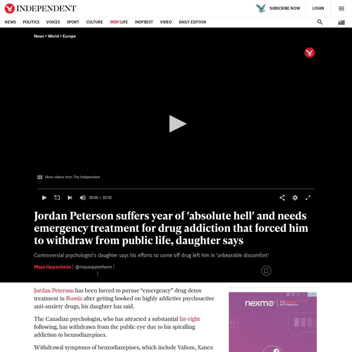 A complete backup of www.independent.co.uk/news/world/europe/jordan-peterson-drug-addiction-benzo-valium-xanex-russia-mikhaila-a