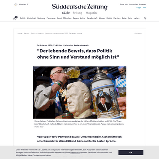 A complete backup of www.sueddeutsche.de/bayern/politischer-aschermittwoch-2020-sprueche-1.4821383