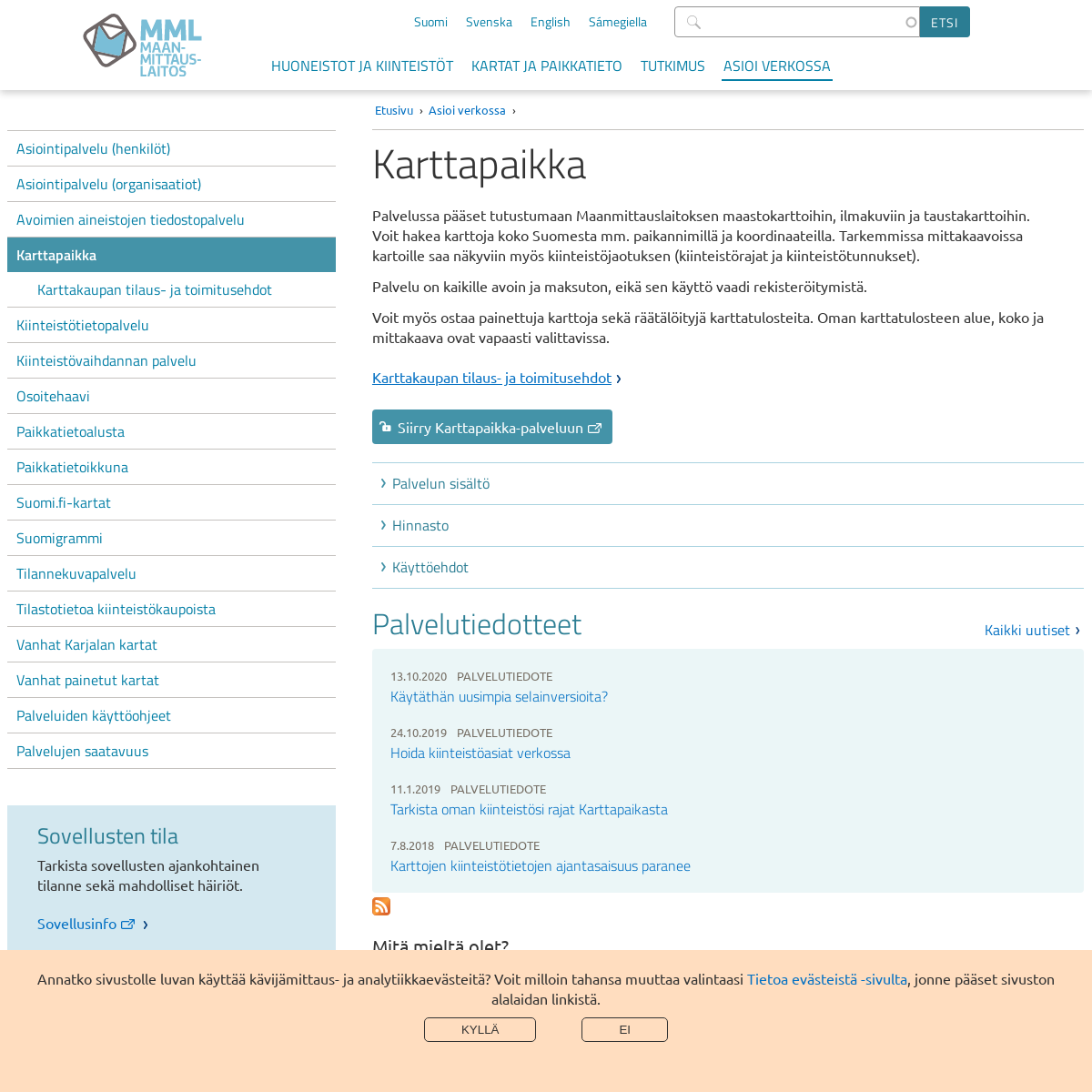 A complete backup of karttapaikka.fi
