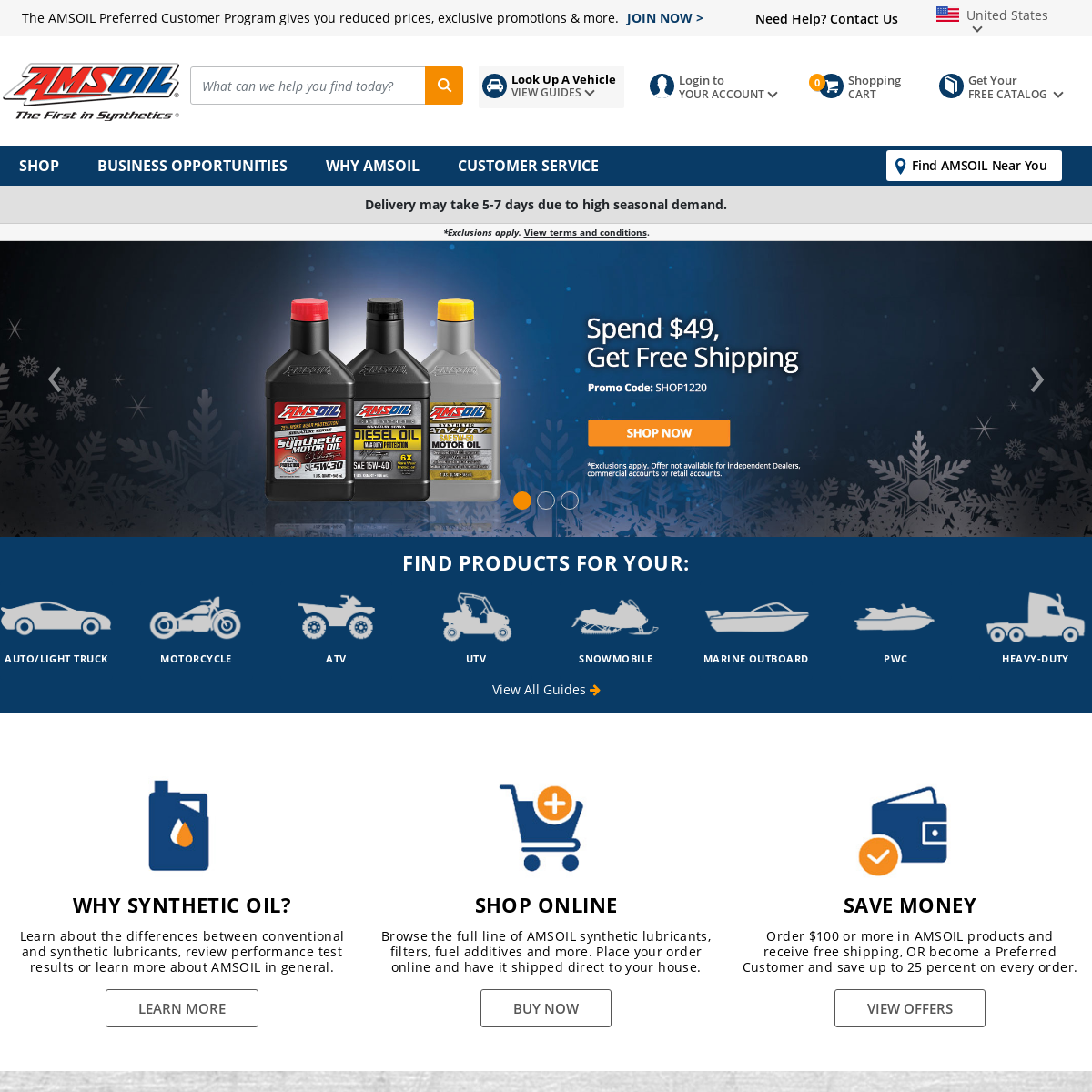 A complete backup of amsoil.com